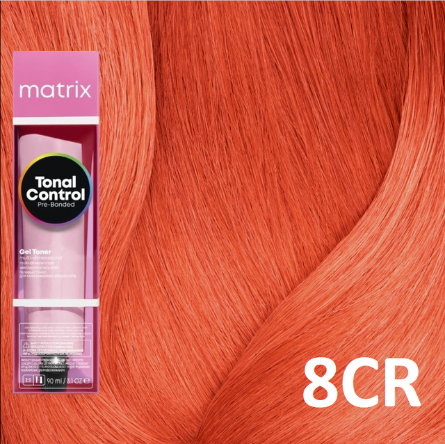 8CR (світлий блонд мідний червоний) Гелевий тонер для волосся без аміаку Matrix Tonal Control Pre-Bonded Фото відтінку