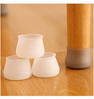 Захисні накладки для ніжок стільця та меблів силікагові, 4 шт. біліEStyle