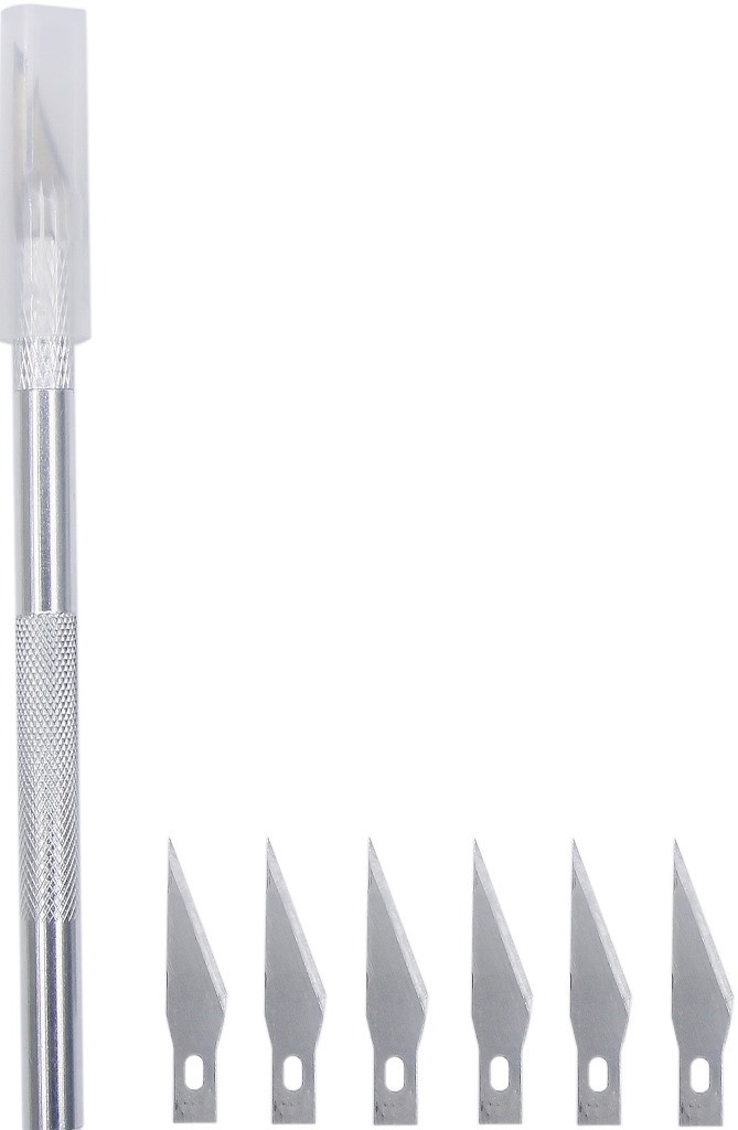 Канцелярський металевий скальпель, ніж із 10 змінними лезамиEStyle