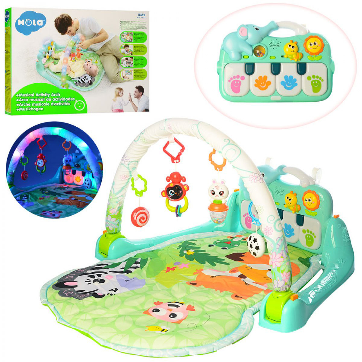 ᐉ Розвиваючий килимок з музичною панеллю Hola Toys Поляна казок 1102, фото 1