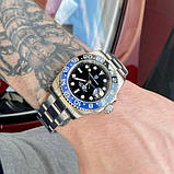 Механічний з автопідзаводом водонепроникний (100м) годинник Pagani Design PD-1662 Silver-Blue-Black, фото 6