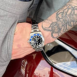 Механічний з автопідзаводом водонепроникний (100м) годинник Pagani Design PD-1662 Silver-Blue-Black, фото 8