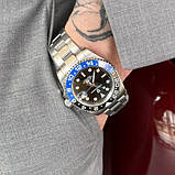 Механічний з автопідзаводом водонепроникний (100м) годинник Pagani Design PD-1662 Silver-Blue-Black, фото 7
