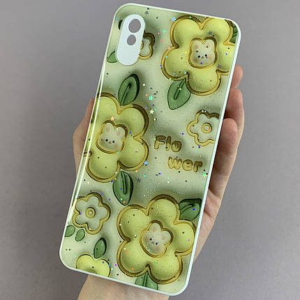 Чохол для Xiaomi Redmi 9A чохол з квіточками захистом камери на телефон сяомі редмі 9а білий l1k, фото 1