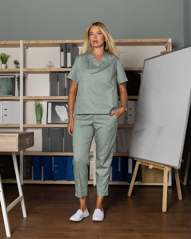 Костюм жіночий медичний Голд котон укорочені брюки, фото 1
