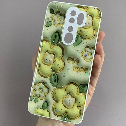 Чохол для Xiaomi Redmi Note 8 Pro чохол з квіточками захистом камери на телефон сяомі редмі нот 8 про білий l1k, фото 1