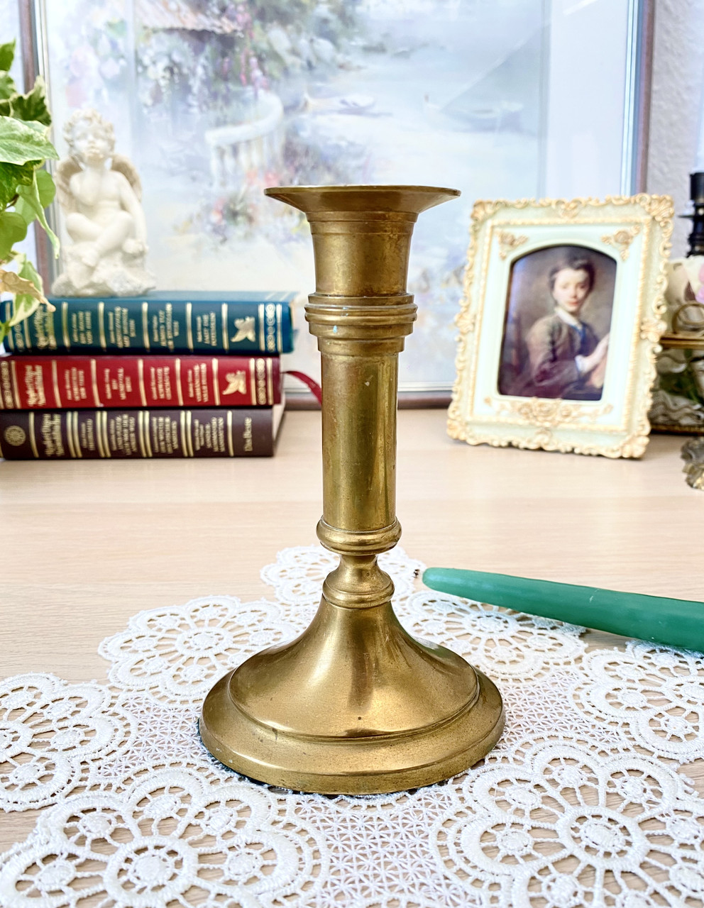 Старий бронзовий свічник під конусну свічку, латунь, бронза, Німеччина, 15 см