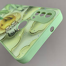 Чохол для Motorola Moto E40 чохол з квіточками захистом камери на телефон моторола мото е40 салатовий l1k, фото 4