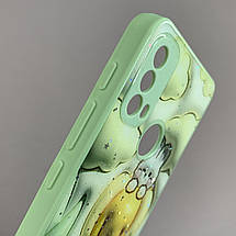 Чохол для Motorola Moto E40 чохол з квіточками захистом камери на телефон моторола мото е40 салатовий l1k, фото 3