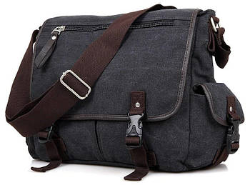 Сумка чоловіча Vintage 14413 текстильна Сіра