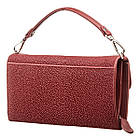 Горизонтальний клатч STINGRAY LEATHER 18291 з натуральної шкіри морського ската Бордовий, фото 2