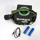 Ліхтар налобний із зовнішнім акумулятором BL-A8-P50, Налобний ліхтар для сто Наголовний ZR-85, фото 4