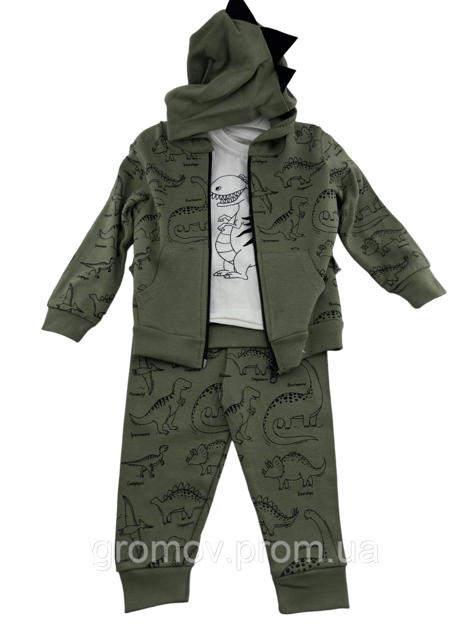 Костюм 9, 12, 18, 24 місяці Туреччина трикотажний для новонародженого хлопчика зелений (КДНМ2470), фото 1