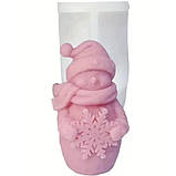 Силіконовий молд для свічок Сніговик 3D, фото 2