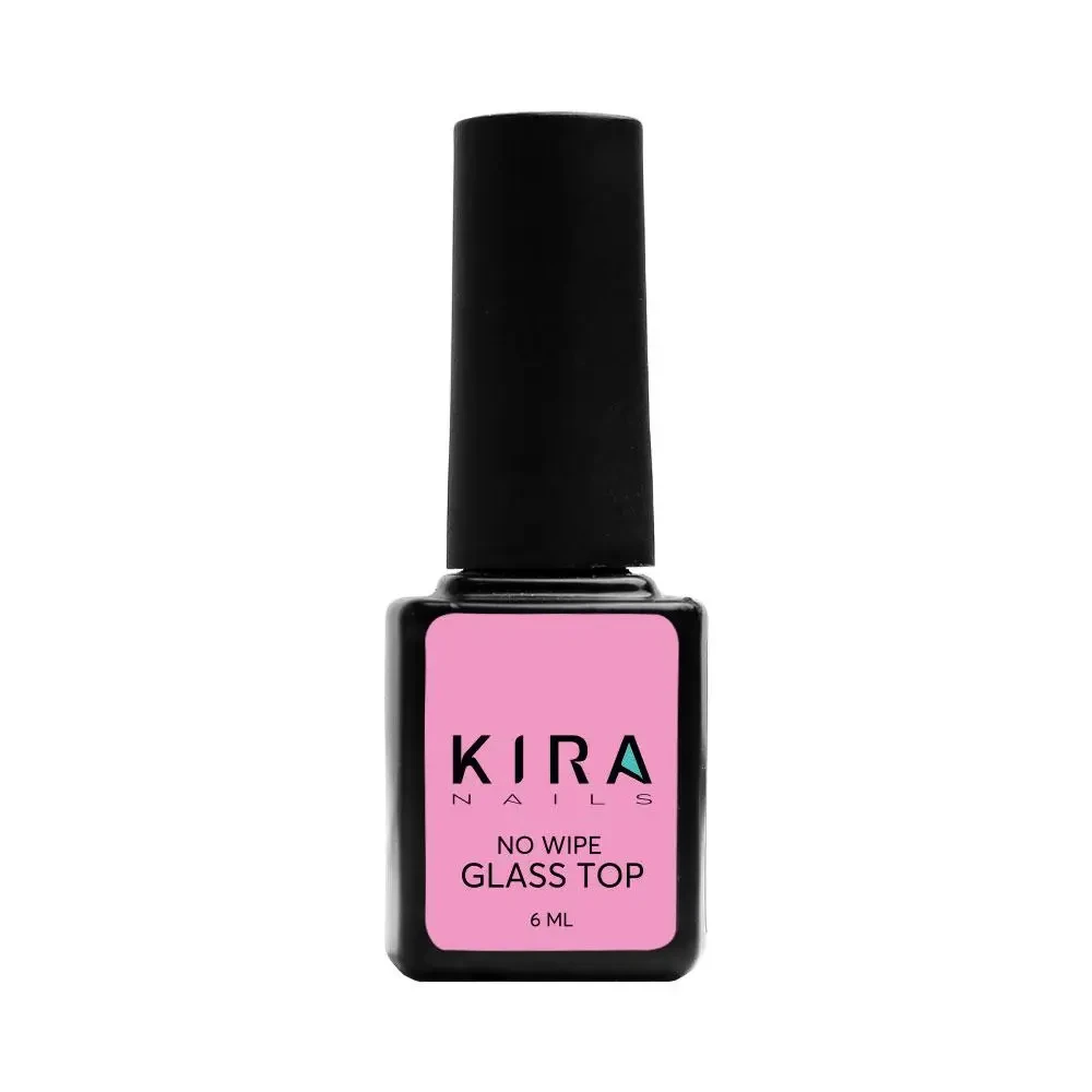 Kira Nails No Wipe Glass Top — закріплювач для гель-лаку БЕЗ липкого шару, 6 мл