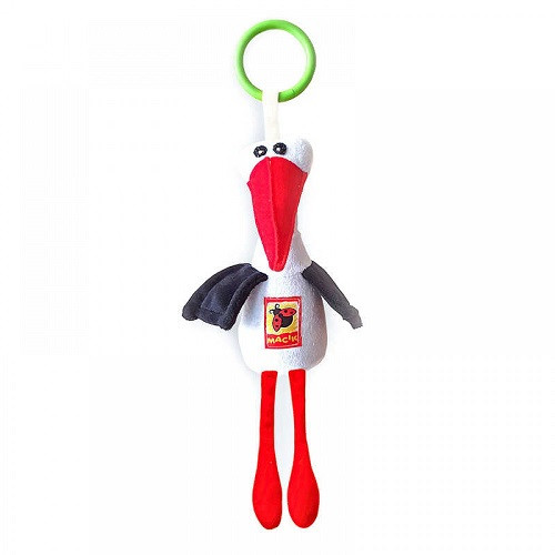 Брязкальце-підвіска м'яке на коляску м'яке дзвіночок Лелека МС 010402-02