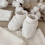 Костюм для хрещення "Світлинка" велюр зріст 50 см (0 – 1 місяць) Betis Молочний з кавовим, фото 4