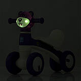 Дитячий біговел велобіг 1.5-3 роки Ведмежатко музика світло Bambi M 5762 Фіолетовий, фото 5