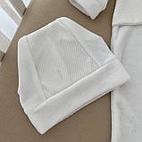 Костюм для хрещення "Голден Бебі" велюр, жакард зріст 56 см (0 – 1 місяць) Betis Молочний, фото 4