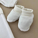 Костюм для хрещення "Голден Бебі" велюр, жакард зріст 62 см (1 – 3 місяці) Betis Молочний, фото 5