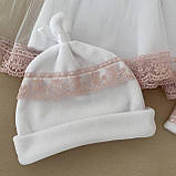Костюм для хрещення "Чарівна світлинка-3 В" велюр зріст 80 см (9 – 12 місяців) Betis Білий з пудровим, фото 2