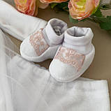 Костюм для хрещення "Чарівна світлинка-3 В" велюр зріст 80 см (9 – 12 місяців) Betis Білий з пудровим, фото 3