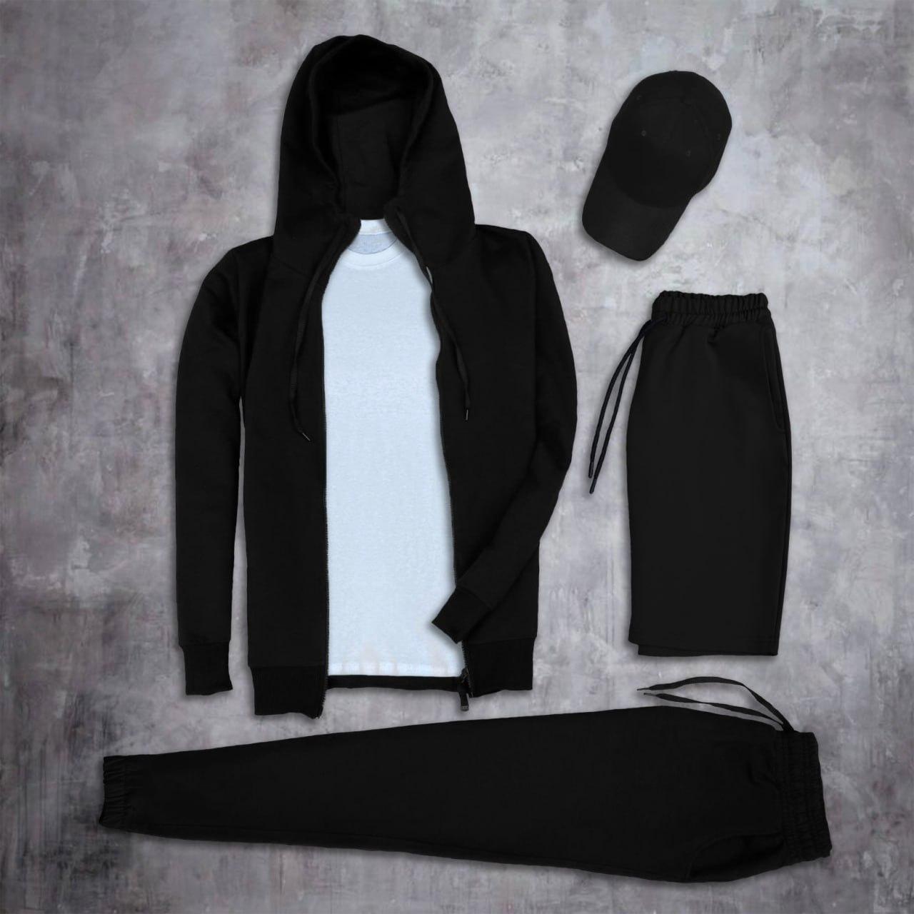 Комплект чоловічий кофта + штани + футболка + шорти + кепка, Спортивний костюм чоловічий Класика, фото 1