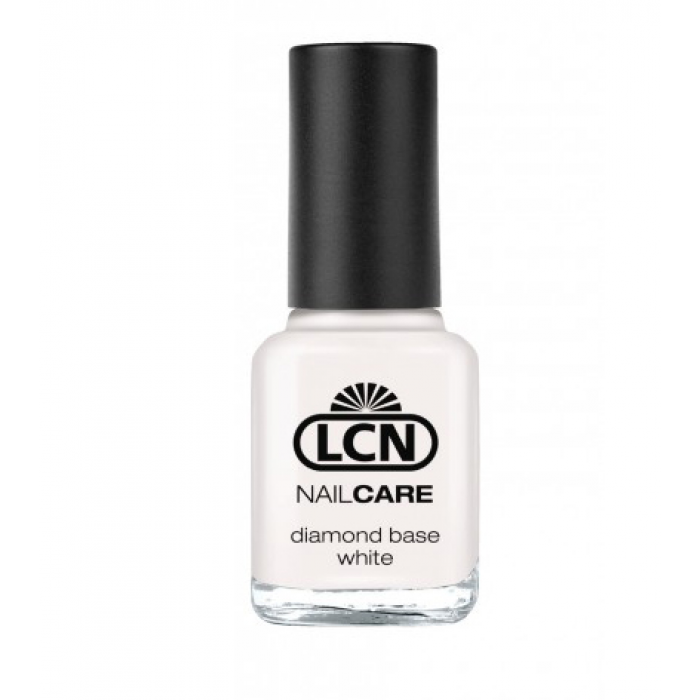 Спеціальний лак з алмазною крихтою для зміцнення нігтів білий LCN Diamond Base 16 мл (Оригінал)