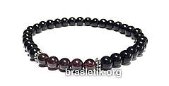 Чоловічий браслет з Оніксу та Гранату
