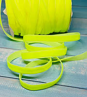 Велюр стрічка 1 см, колір-салатовий\неон, 5 метрів, Салатовий