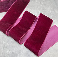 Велюр стрічка 4 см, колір-вишневий, метр, Вишневий