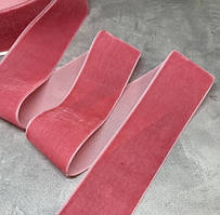 Велюр стрічка 4 см, колір-рожевий, метр, Рожевий