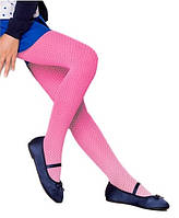 Візерункові колготи для дівчинки, зріст 140-146, колір малиновий