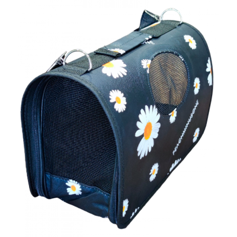 Сумка для тварин Ромашки чорна S, фото 1