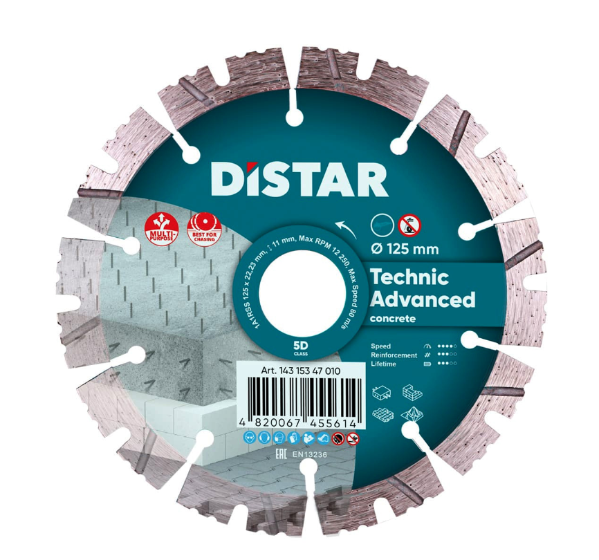 Алмазний диск по бетону DISTAR TECHNIC ADVANCED 125мм, фото 1