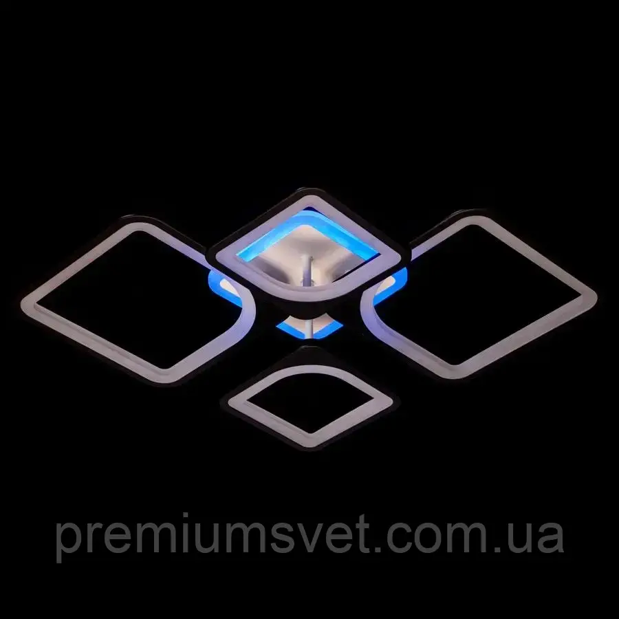 Люстра світлодіодна стельова 8060/2+2 BK LED 3color dimmer, фото 1