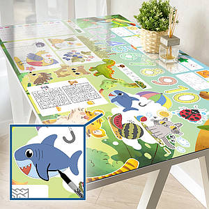 Захисне покриття з багаторазовими прописами та зображеннями для розвитку дітей, 60 х 100 см (1,2 мм) МСПБ-D05