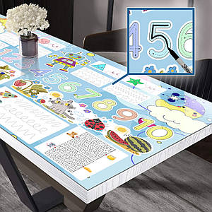 Розвиваючі картинки, прописи для дітей багаторазового малювання на захисному покритті, 60 х 100 см (1,2 мм)