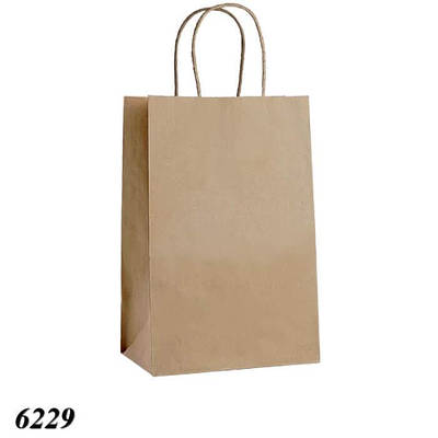 Пакет паперовий бурий з ручками 18х28х12 см (25шт)