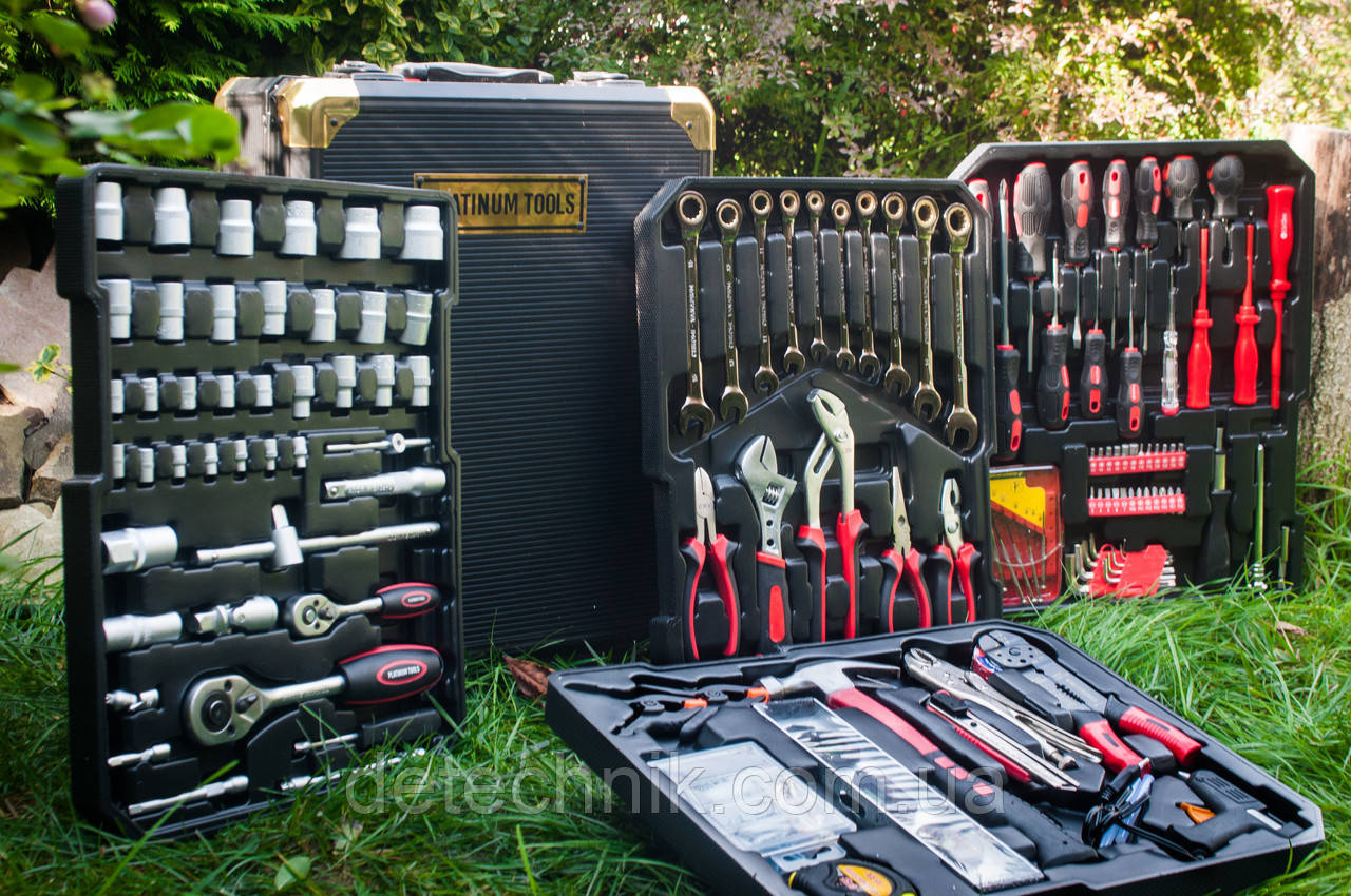 Великий набір інструментів Platinum Tools з тріскачкою | Набір ключів 409 pcs, фото 1