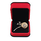 Брошка у вигляді кульбаби в оксамитовій подарунковій коробці, фото 2