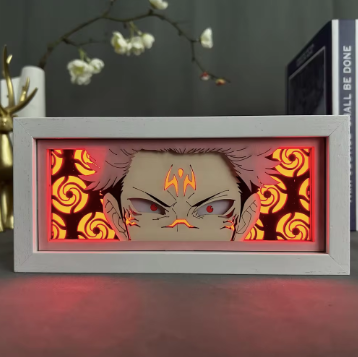 Багатошаровий світильник-нічник ZDD-06 з 3D ефектом з аніме Магічна Битва "Ітадорі" білий