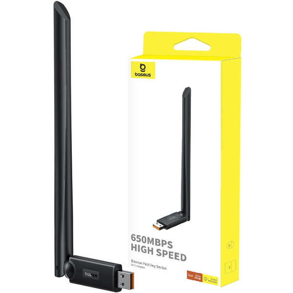 Зовнішній Usb Wi-fi модуль адаптер для ПК 650Mbps 5 ГГц Baseus FastJoy Series WiFi Adapter Cluster Black