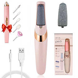 Роликова пилка для п'ят Flawless Pedi + Подарунок Фрезер Flawless Salon Nails / Електрична пемза для ніг