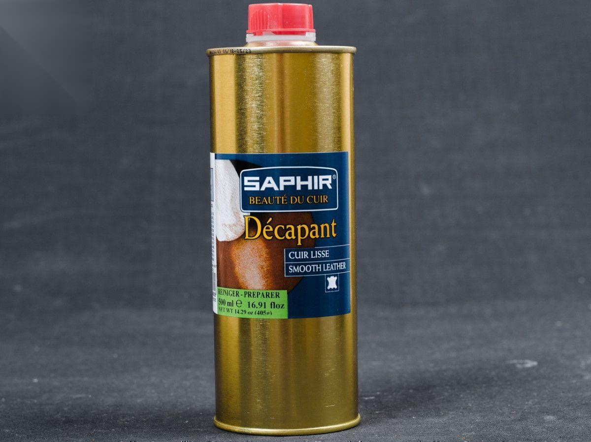 Рідина для зняття фарби Saphir Decapant, флакон жестяной, 500 мл (0848)