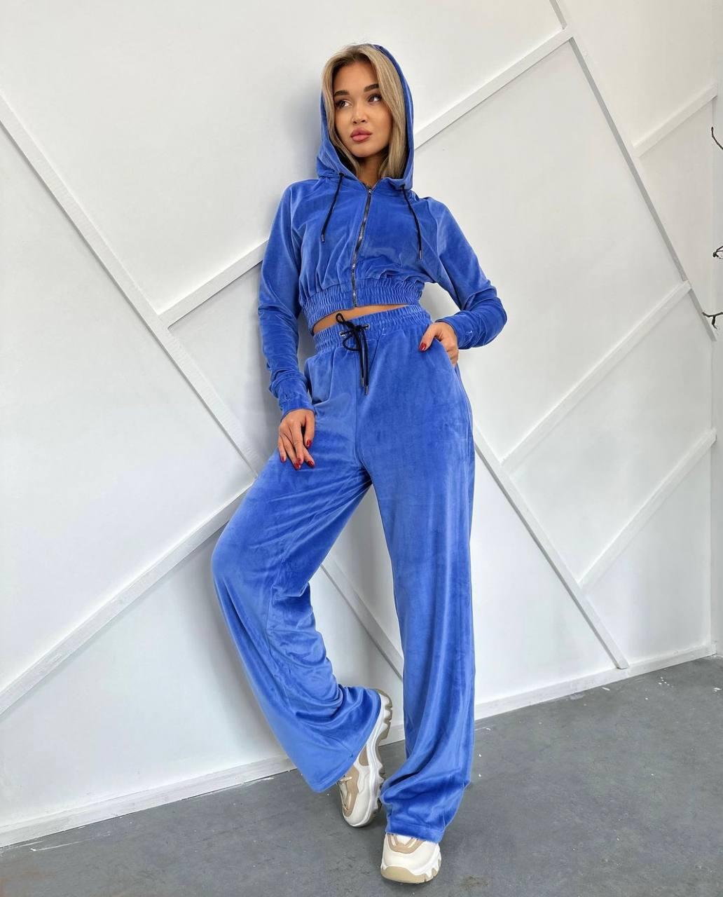 Костюм жіночий з якісного велюру, ніжний та зручний, фото 1