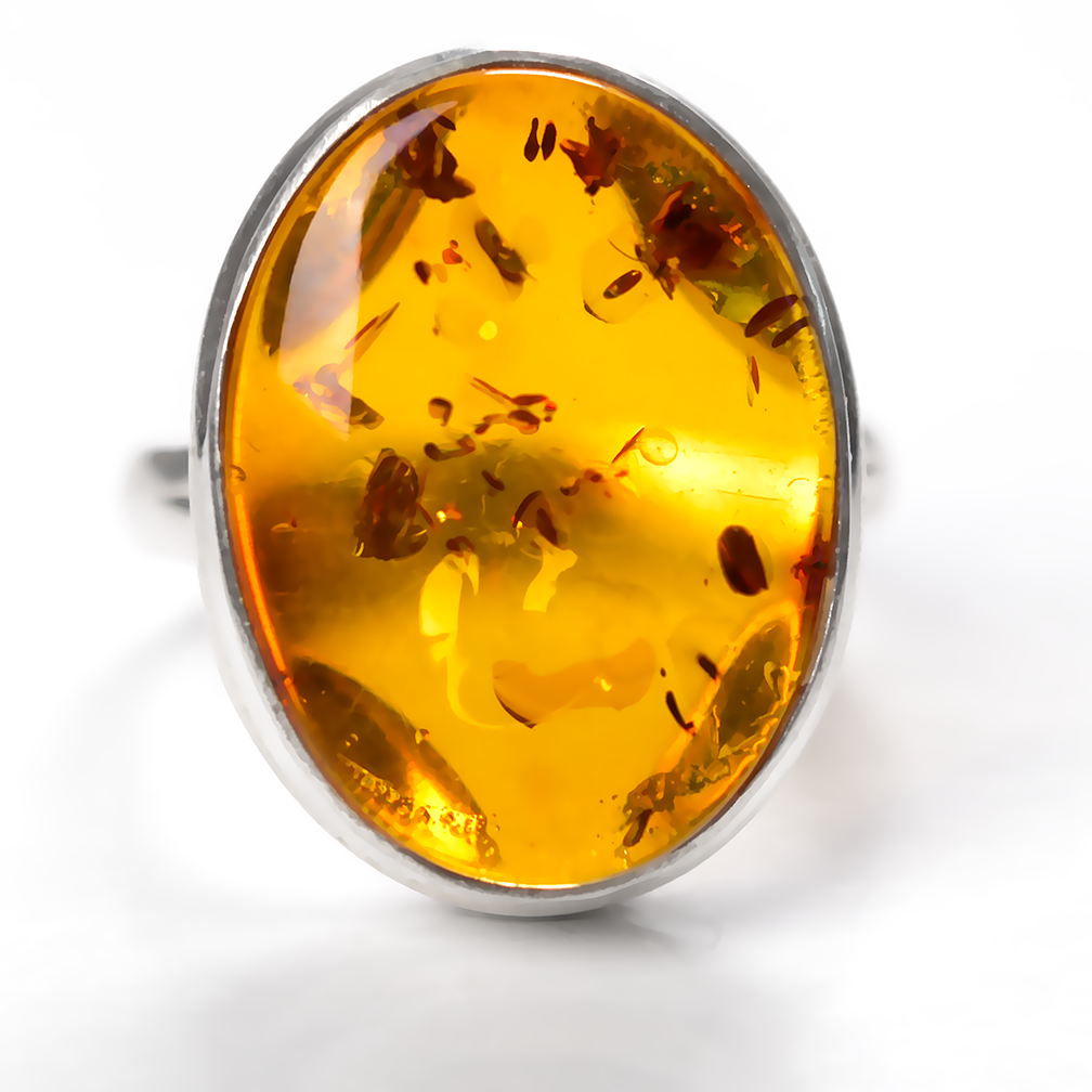 Бурштин срібна каблучка, 2360КЯ
