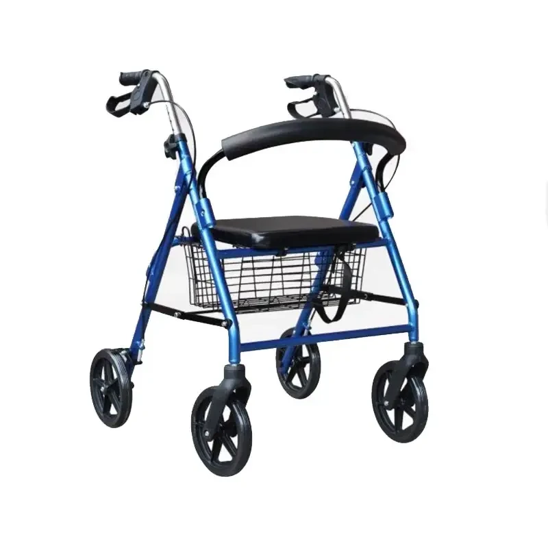 Складаний ролатор Vhealth VH503 на 4-х колесах  з сіткою  кошиком для людей похилого віку та інвалідів, фото 1