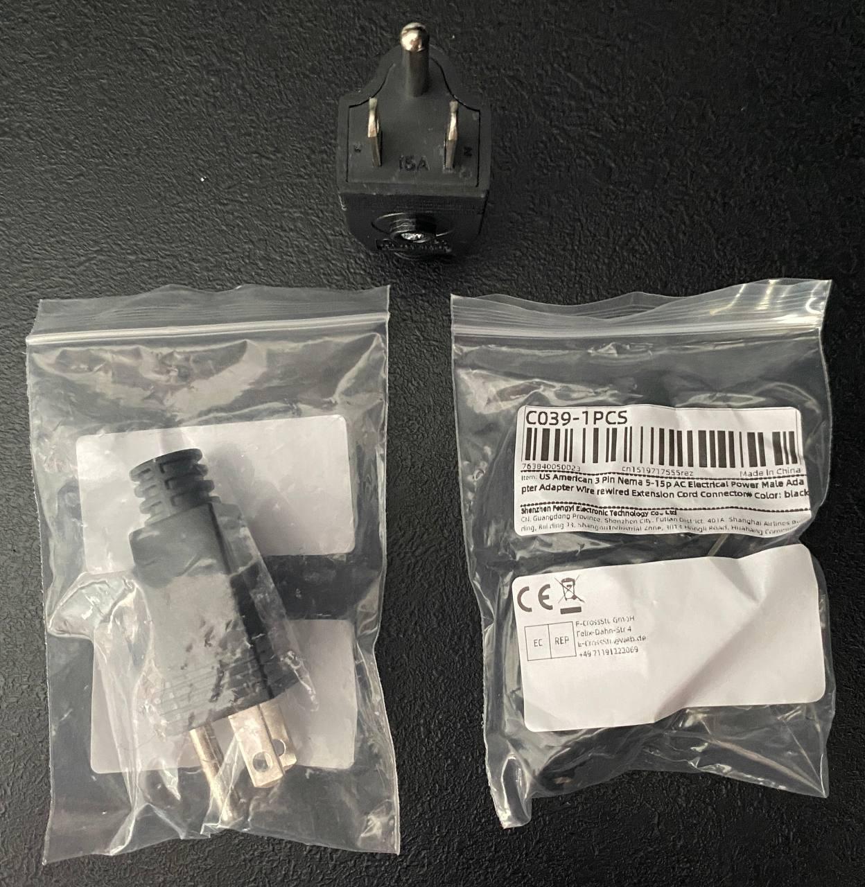 US американська вилка Type A 3PIN 15A