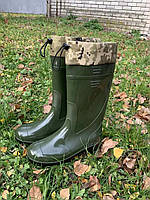 Чоботи чоловічі, високі з нашитою вставкою 'Мисливець'